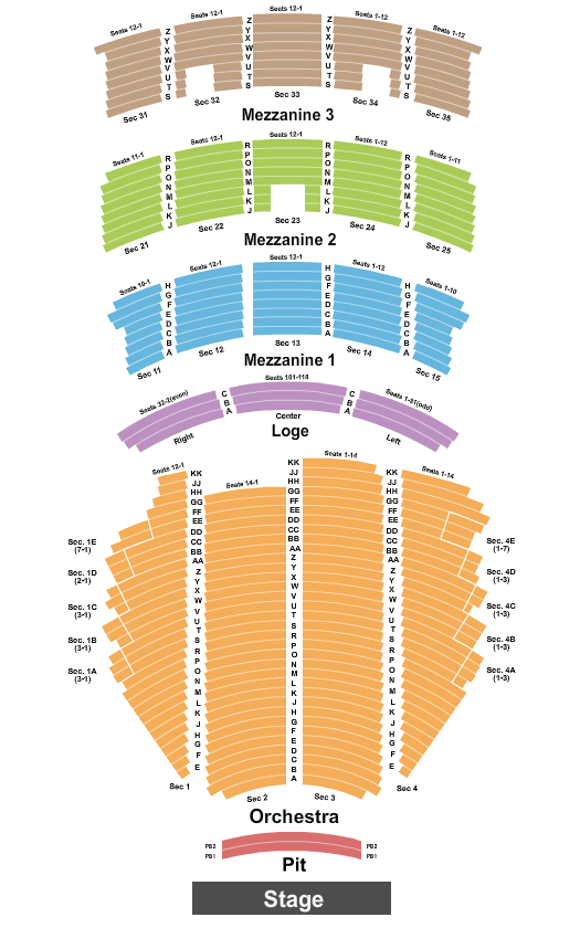 Paramount Theatre Les Miserables Seating Chart